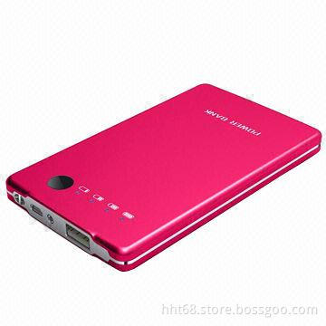 Thin Metal Shell Power Banks with 5V Input Voltage and 1A Current, Suitable for iPhone, Fashionable